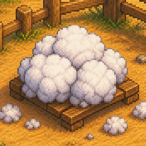 Pile of wool on a pallet